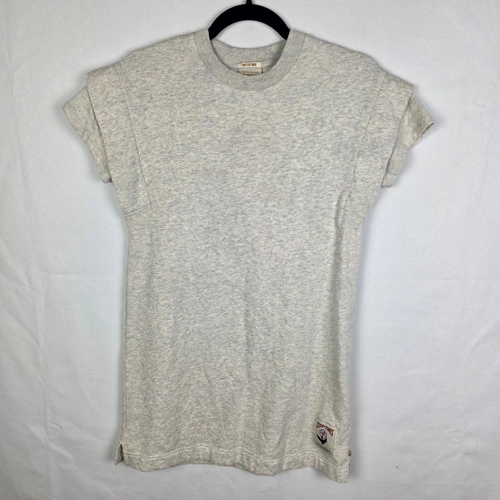 Scotch & Soda Girls Cream Heathered Cap Sleeve Crewneck Sweatshirt Dress Size 12